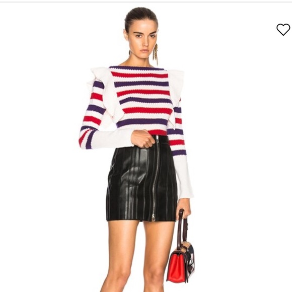 {Philosophy di Lorenzo Seraphini} Striped Ruffle Cashmere Sweater - Picture 2 of 16